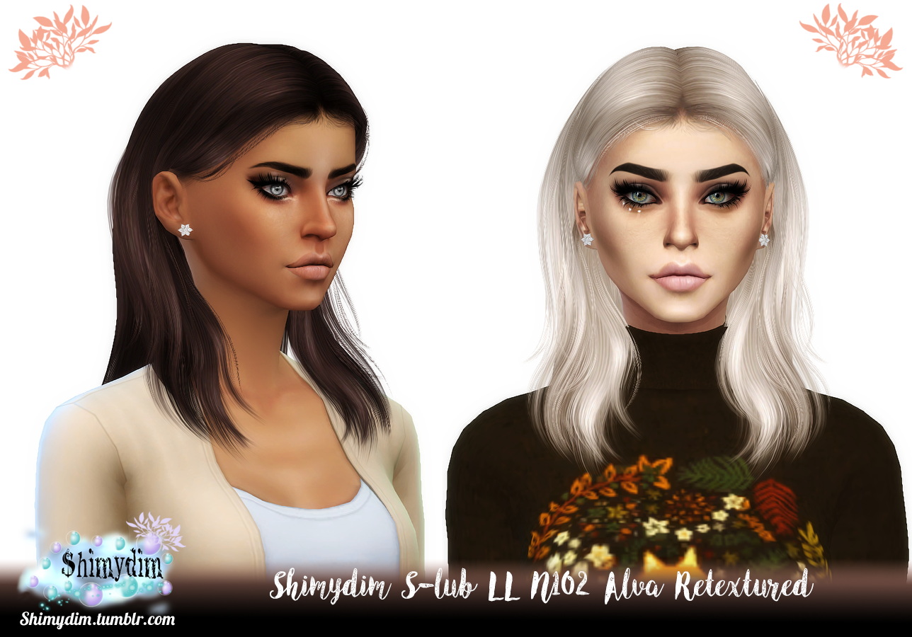 S Club Ll N102 Alva Hair Retexture At Shimydim Sims Sims 4 Updates 4835