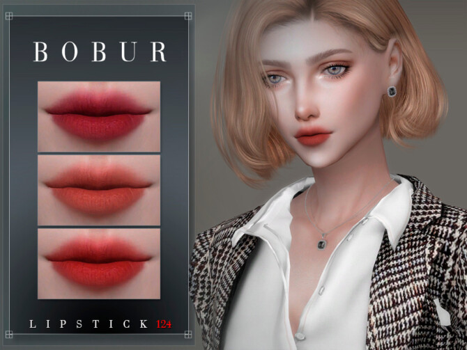 Sims 4 Matte Lipstick 124 by Bobur3 at TSR