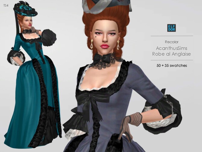 Sims 4 AcanthusSims Robe a la Anglaise RC at Elfdor Sims