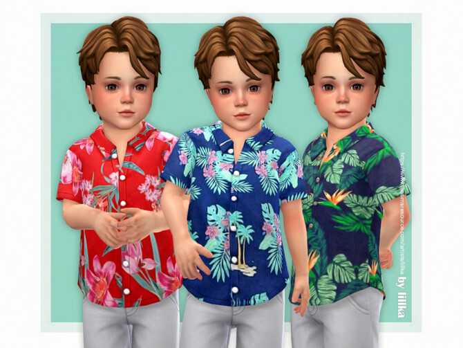Sims 4 Nalu Button Up Shirt by lillka at TSR