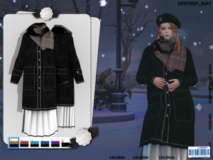 Winter coat and scarf by LIN_DIAN at TSR