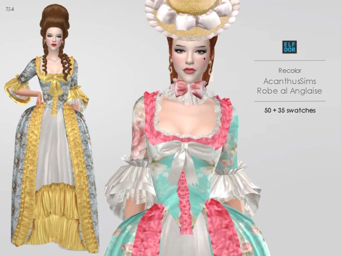 Sims 4 AcanthusSims Robe a la Anglaise RC at Elfdor Sims