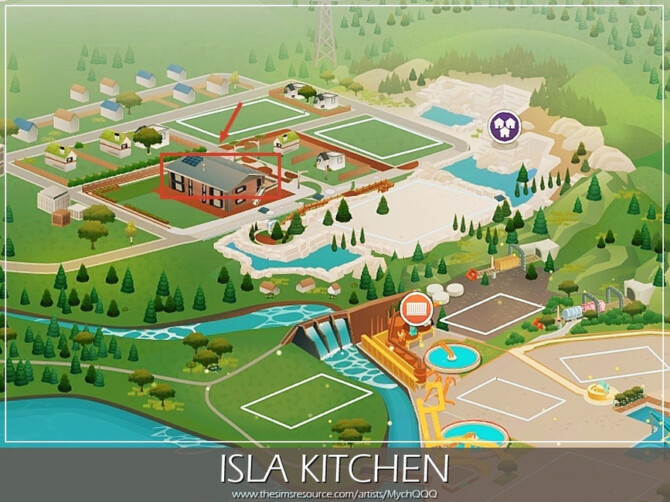Sims 4 Isla Kitchen by MychQQQ at TSR