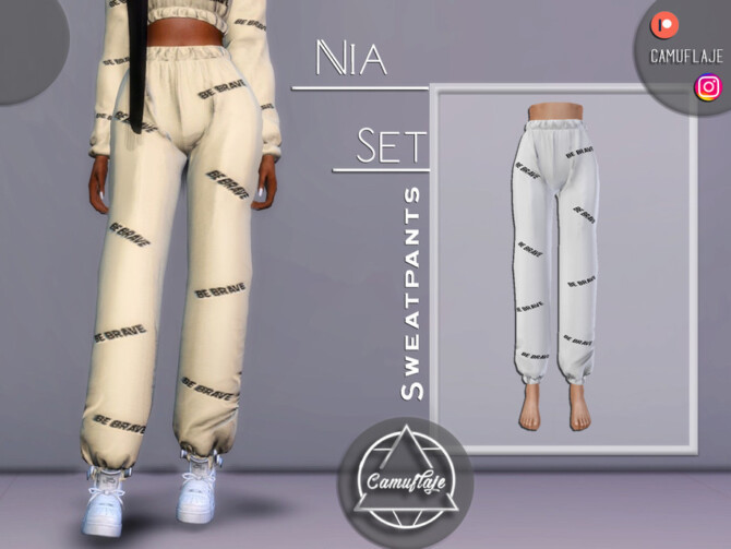 Sims 4 Nia Set   Sweatpants by Camuflaje at TSR