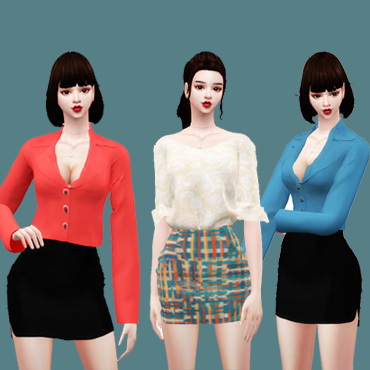 Sims 4 Jacket & Top & Skirt at Simjigi