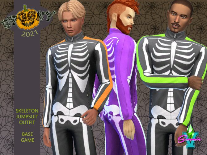 Sims 4 Spooky Skeleton Jumpsuitby SimmieV at TSR