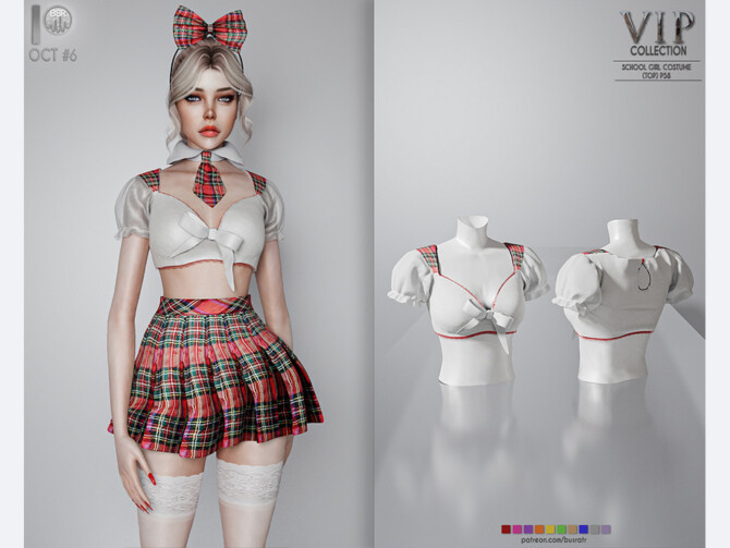 Sims 4 HALLOWEEN SCHOOL GIRL COSTUME P58 by busra tr at TSR