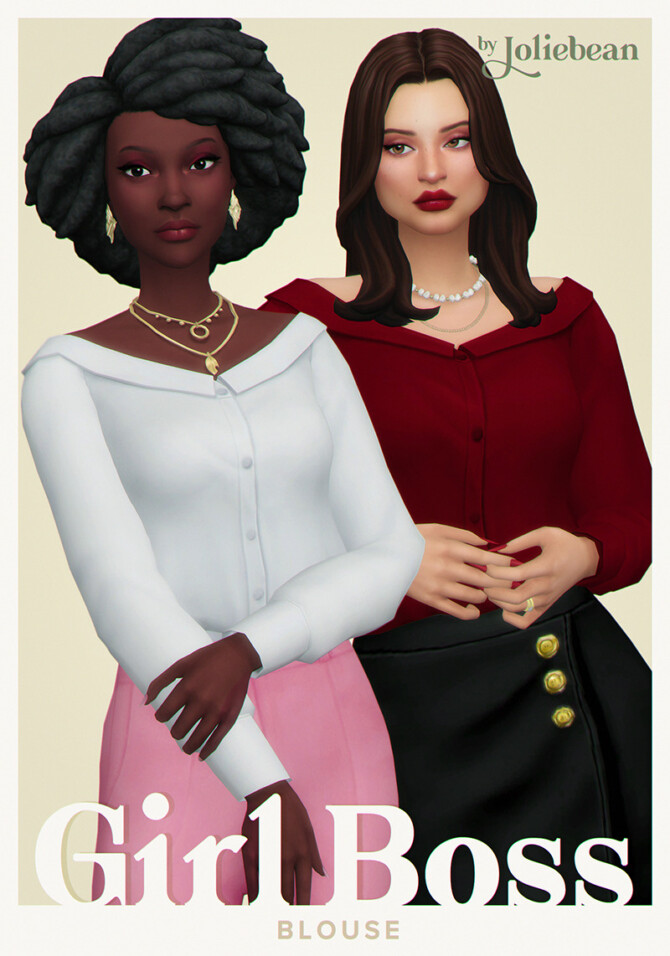 Sims 4 Girl Boss Blouse at Joliebean