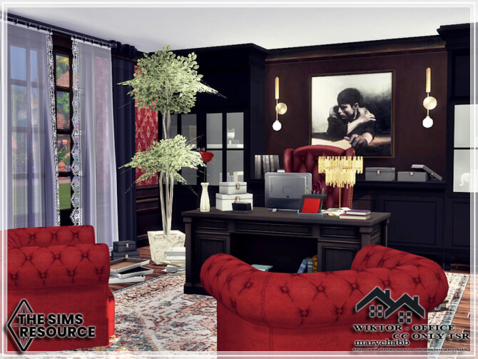 Sims 4 WIKTOR office by marychabb at TSR