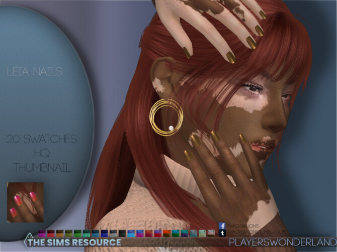 Sims 4 Leia Nails by PlayersWonderland at TSR