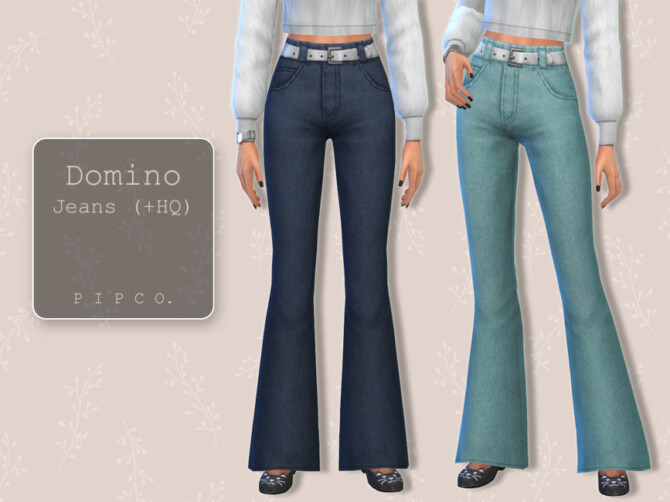Sims 4 Domino Jeans (Flared) by Pipco at TSR