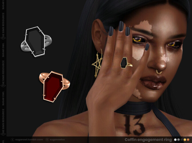 Sims 4 Coffin engagement ring by sugar owl at TSR