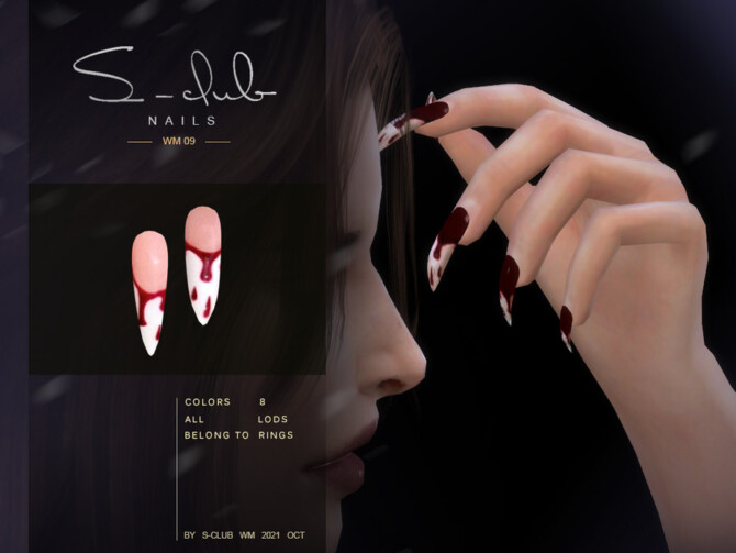 Sims 4 Halloween nails by S Club at TSR