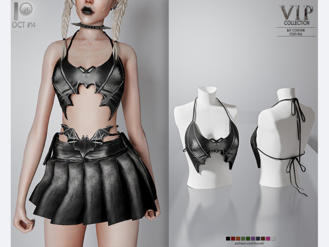 Sims 4 HALLOWEEN BAT COSTUME (TOP) P63 by busra tr at TSR