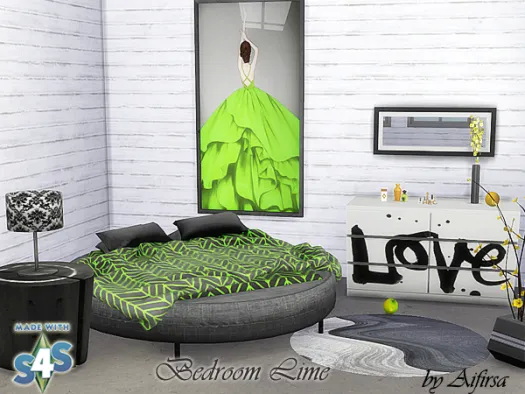 Sims 4 Lime bedroom at Aifirsa