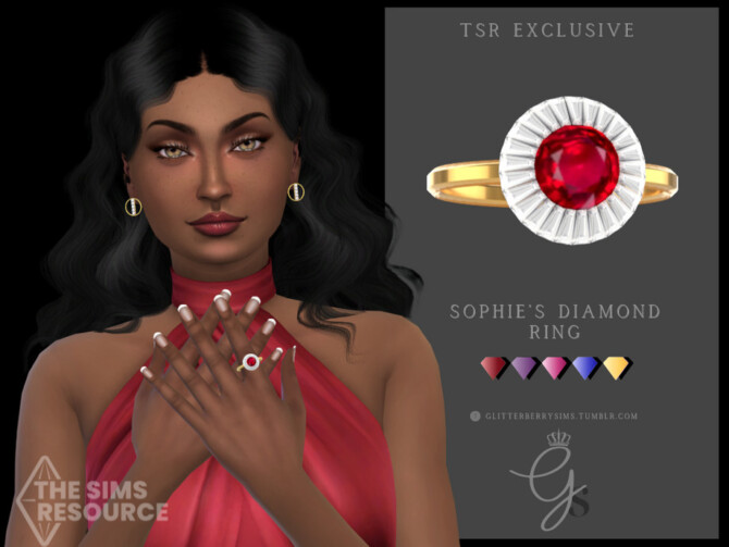 Sims 4 Sophies Diamond Ring by Glitterberryfly at TSR
