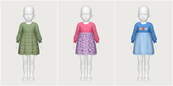 Collar dress & sweater dress at Casteru » Sims 4 Updates