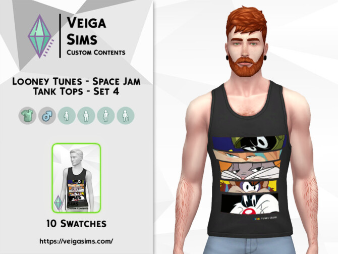 Sims 4 Space Jam Tank Tops   Set 4 by David Mtv at TSR