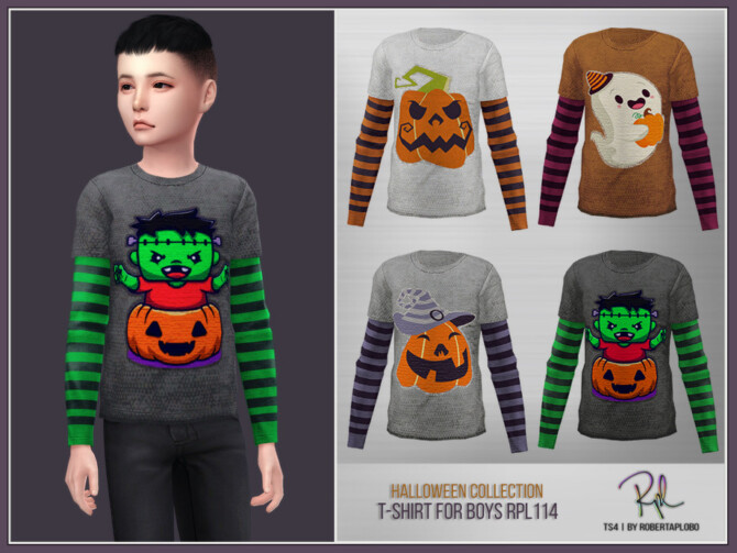 Sims 4 Halloween Collection T Shirt for Boys RPL114 by RobertaPLobo at TSR