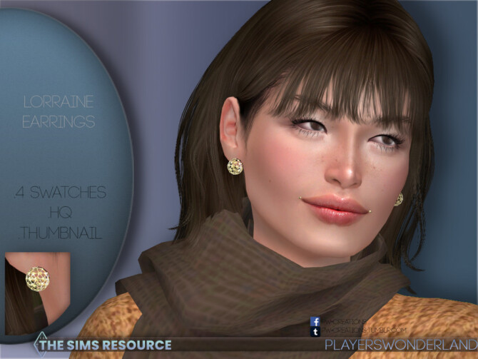Sims 4 Lorraine Earrings by PlayersWonderland at TSR
