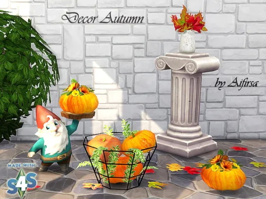 Sims 4 Autumn decor at Aifirsa