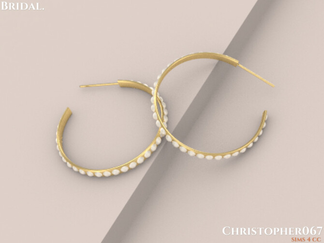 Sims 4 Bridal Earrings by Christopher067 at TSR