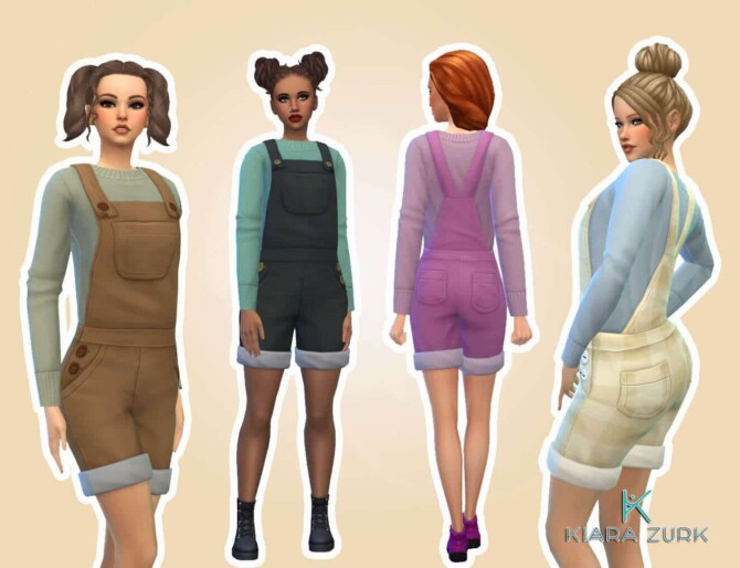 Sims 4 Sweater Short Overalls Conversion at My Stuff Origin