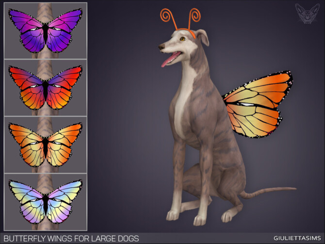 Sims 4 Butterfly Wings For Large Dogs by feyona at TSR