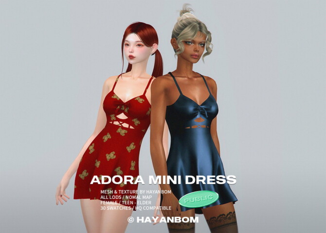 Sims 4 ADORA MINI DRESS at Hayanbom