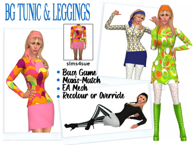 Sims 4 BG TUNIC & LEGGINGS at Sims4Sue