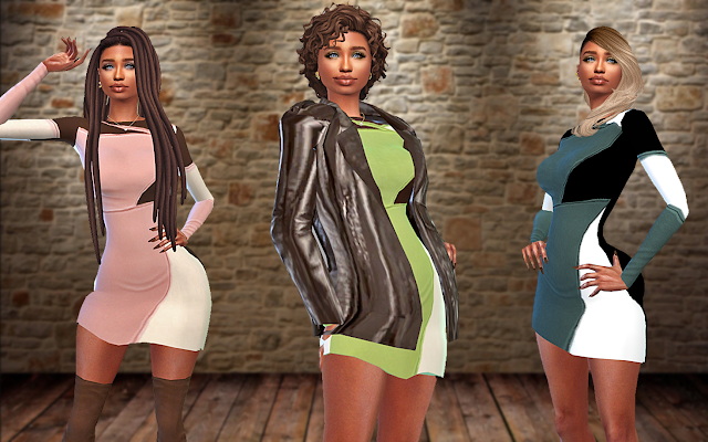 Sims 4 Colorblock Dress at Teenageeaglerunner
