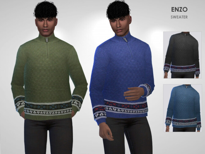 Sims 4 Enzo Sweater by Puresim at TSR