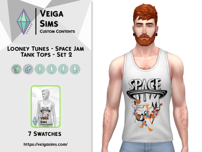 Sims 4 Space Jam Tank Tops   Set 2 by  David Mtv at TSR