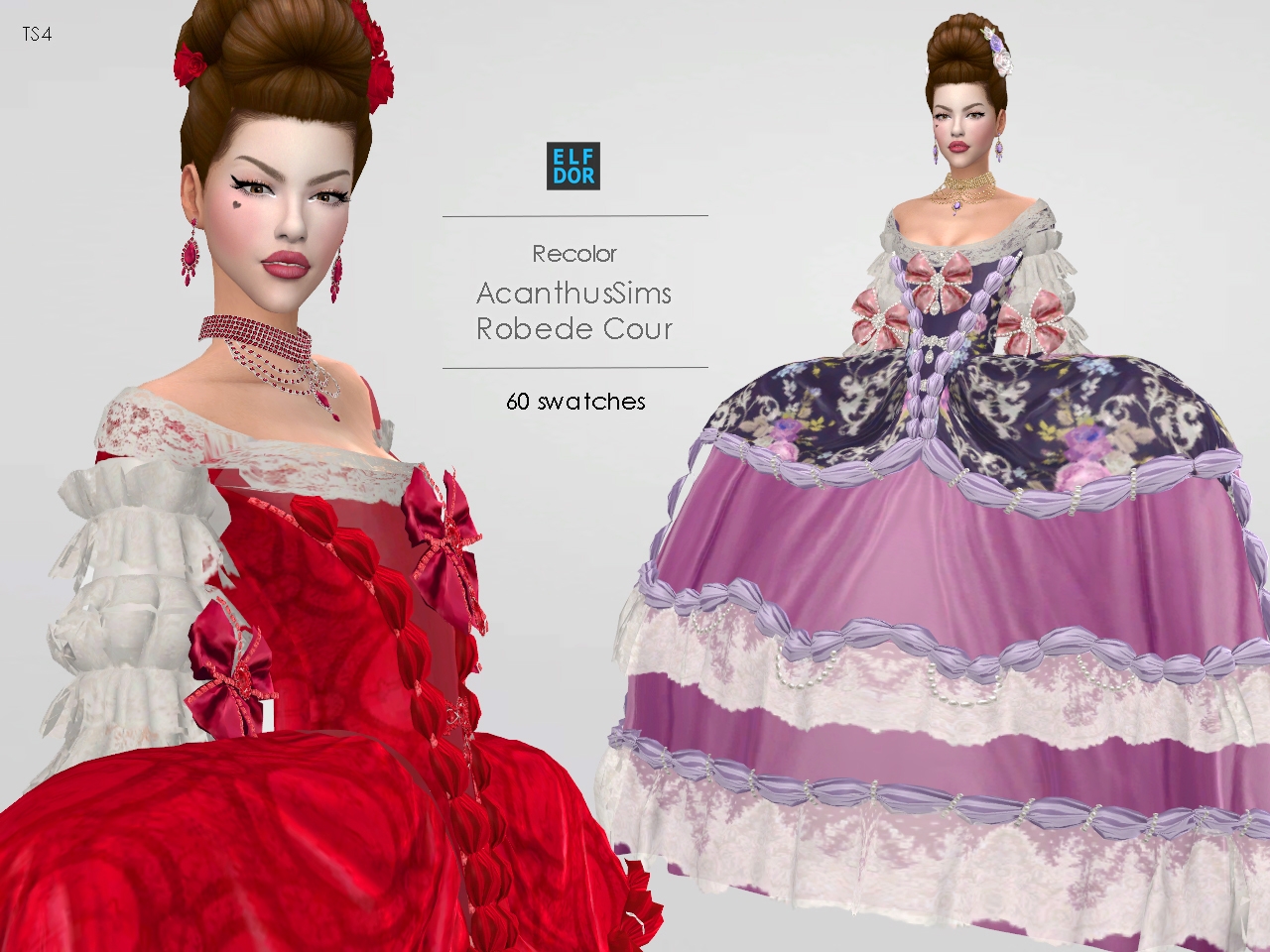 AcanthusSims Robe de Cour RC at Elfdor Sims » Sims 4 Updates