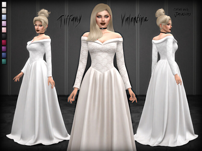 Sims 4 Tiffany Valentine Wedding Gown by Sifix at TSR