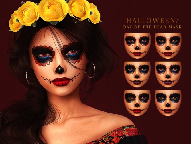 Sims 4 Day Of The Dead Mask at Lutessa