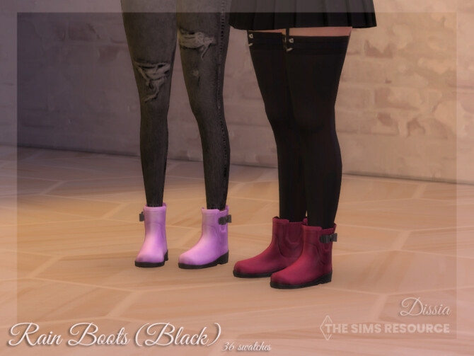 Sims 4 Rain Boots (Black) by Dissia at TSR