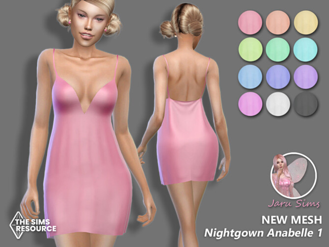 Sims 4 Nightgown Anabelle 1 by Jaru Sims at TSR
