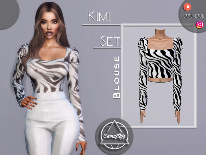 Sims 4 Kimi Set Blouse by Camuflaje at TSR