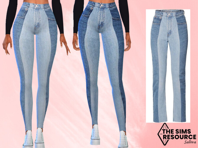 Sims 4 Two Colour Denim Jeans by Saliwa at TSR