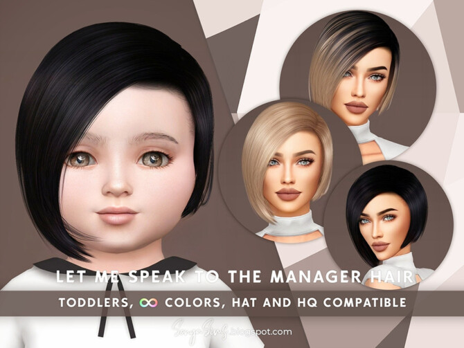 Sims 4 Let Me Speak to The Manager Hair TODDLERS by SonyaSimsCC at TSR