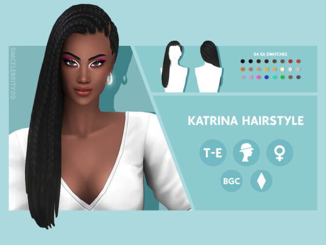 Sims 4 Katrina Hairstyle by simcelebrity00 at TSR
