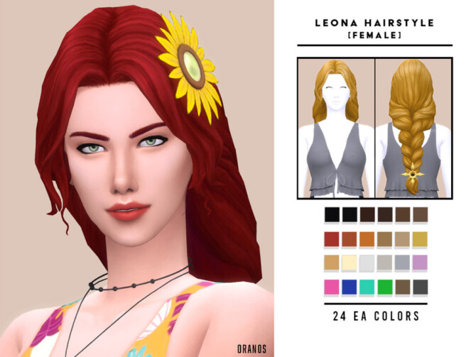 Sims 4 Leona Hairstyle by OranosTR at TSR