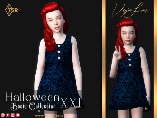 Sims 4 Halloween XXI [Basic Collection] Kid Dress V.2 by Viy Sims at TSR