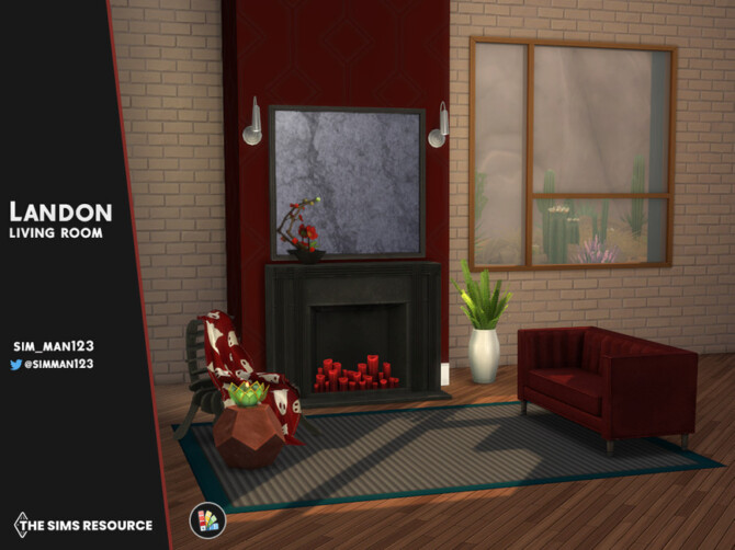 Sims 4 Landon Living Room by sim man123 at TSR