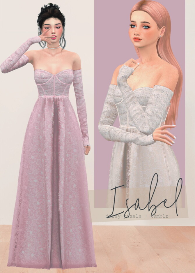 Sims 4 Isabel Dress by Anna at Daisy Pixels