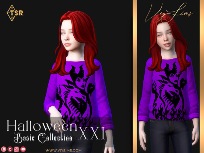 Sims 4 Halloween XXI [Basic Collection] Kid Top V.1 by Viy Sims at TSR
