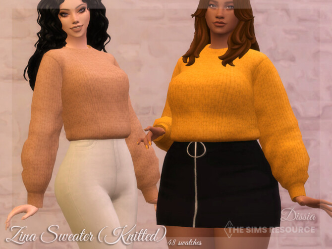 Sims 4 Zina Sweater (Knitted) by Dissia at TSR