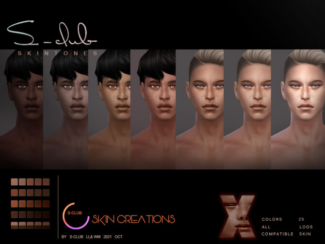 Sims 4 Male Natural Freckles skintones by S Club at TSR