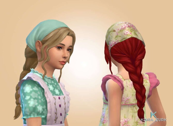 Sims 4 Braid Bandana for Girls at My Stuff Origin